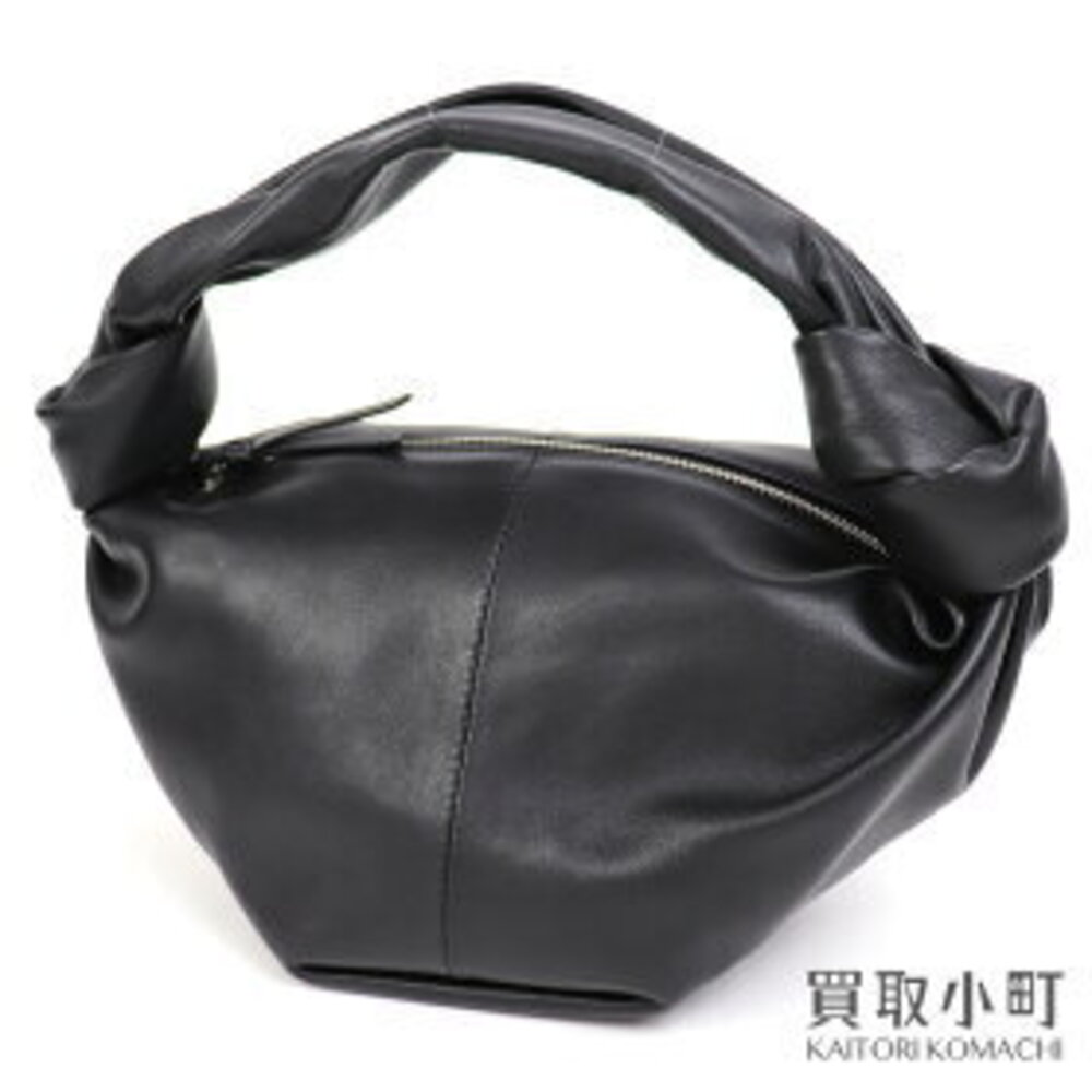 Bottega Veneta Double Knot Bag Black One Handle Calfskin Leather